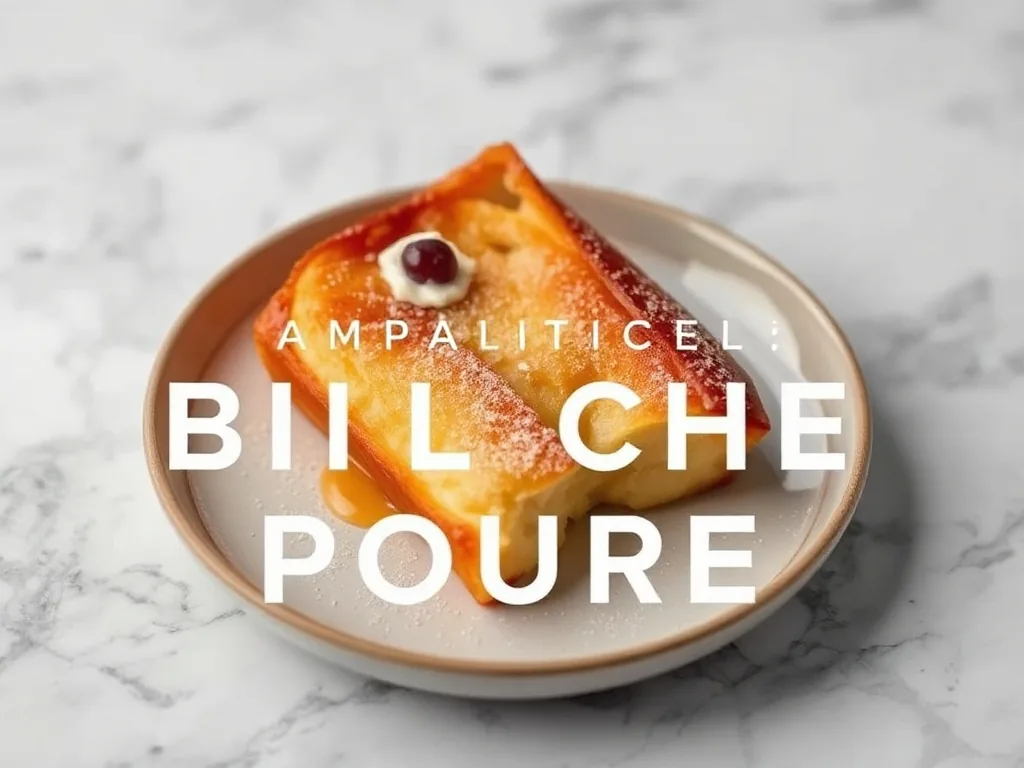 Assiette de brioche perdue dorée avec un filet de sirop, bol d'appareil en arrière-plan
