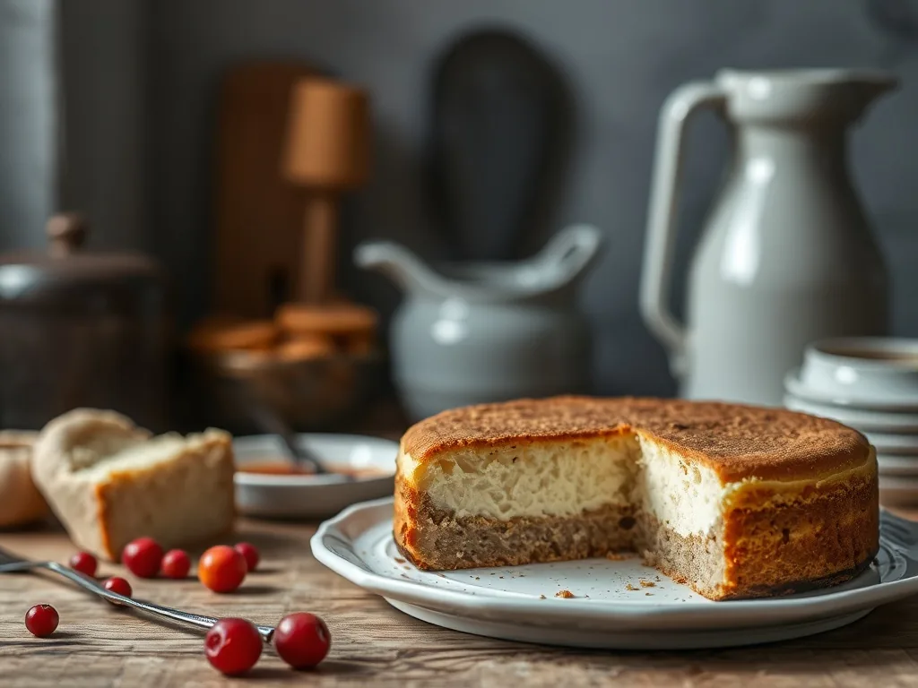 Tranche de cake salé à la ricotta avec des morceaux d'olives, de tomates séchées et des herbes fraîches visibles dans la mie