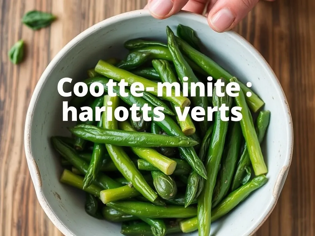 Cocotte-minute libérant sa vapeur sur des haricots verts croquants
