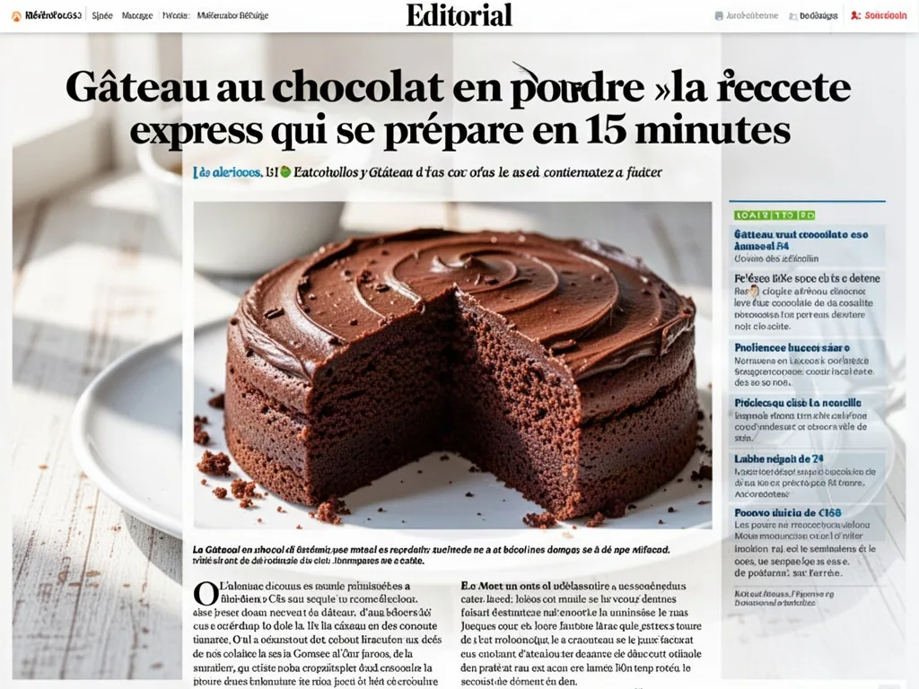 Gâteau au chocolat en poudre : la recette express qui se prépare en 15 minutes