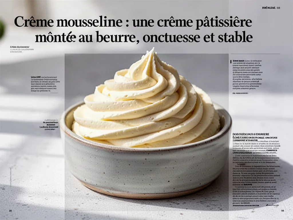 Crème mousseline : une crème pâtissière montée au beurre, onctueuse et stable