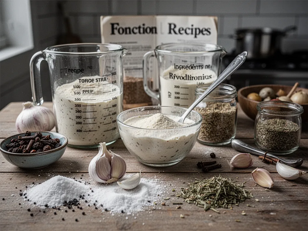 Plan de travail avec légumes variés, boîtes de conserve et épices, prêt pour une recette improvisée à partir des ingrédients disponibles