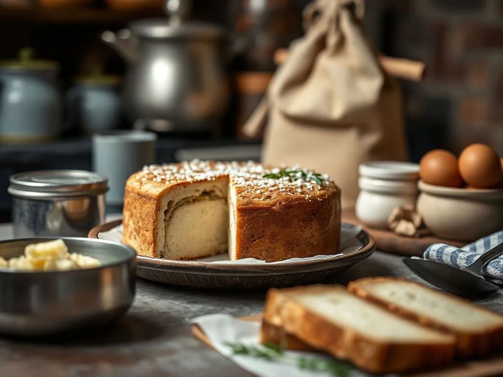 Terrine de pâté maison tranchée, avec cornichons et pain de campagne, posée sur une planche en bois