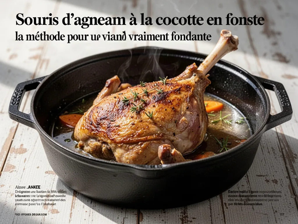 Souris d’agneau à la cocotte en fonte : la méthode pour une viande vraiment fondante