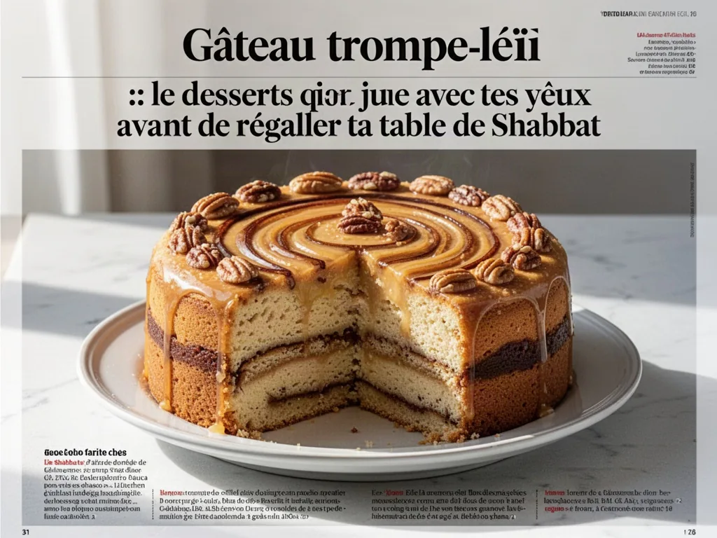 Gâteau trompe-l’œil : le dessert qui joue avec tes yeux avant de régaler ta table de Shabbat
